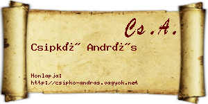 Csipkó András névjegykártya