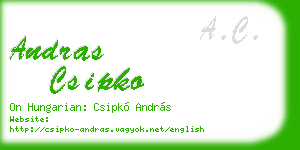 andras csipko business card