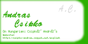 andras csipko business card